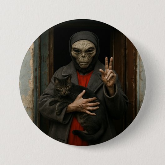 Alien Love Ronde Button 7,6 Cm (Voorkant)