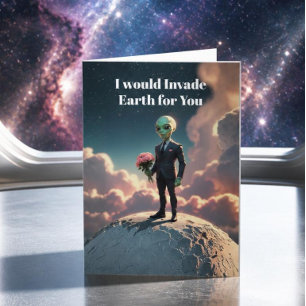 Alien Love Sci-Fi – “I Will Invade Earth Feestdagen Kaart
