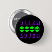 Alien Lover in donker Paars en Sci Fi groen Ronde Button 5,7 Cm (Voorkant /achterkant)