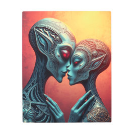 Alien Lovers Sci-Fi Metal Art