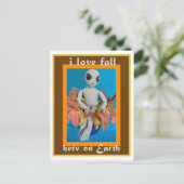 Alien Loves Herfst Briefkaart (Staand voorkant)