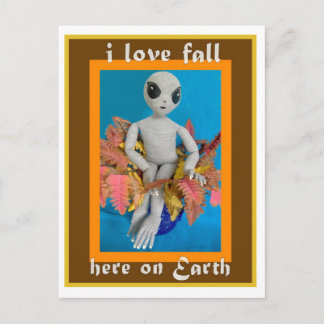 Alien Loves Herfst Briefkaart