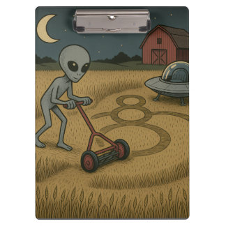 Alien maakt graancirkels leuk Science Fiction Art Klembord