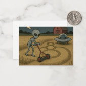 Alien maakt graancirkels leuk Science Fiction Art Notitiekaartje (Voorkant / Achterkant in situ)