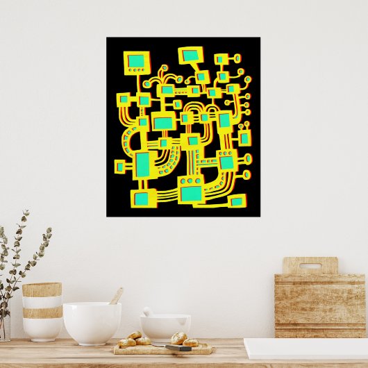 Alien-machine - kleur poster (Keuken)