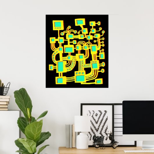 Alien-machine - kleur poster (Thuiskantoor)