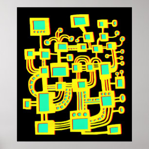 Alien-machine - kleur poster