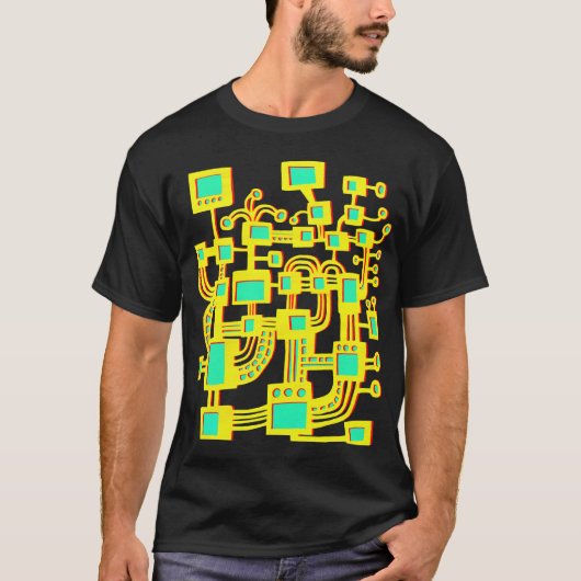Alien-machine - kleur t-shirt (Voorkant)