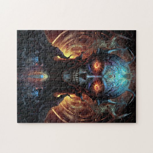 Alien Man Sci-Fi-kunst met glans Legpuzzel (Horizontaal)