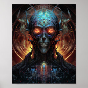 Alien Man Sci-Fi-kunst met glans Poster