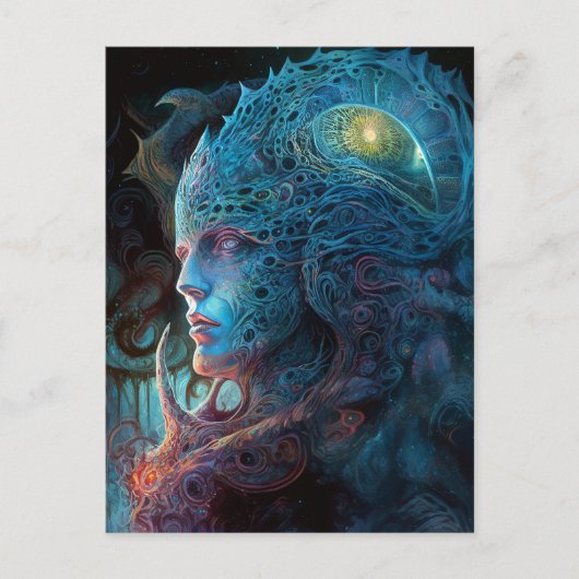 Alien Man Surreal Sci-Fi Art Briefkaart (Voorkant)