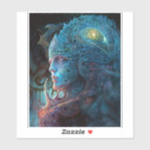 Alien Man Surreal Sci-Fi Art Sticker (Vel)