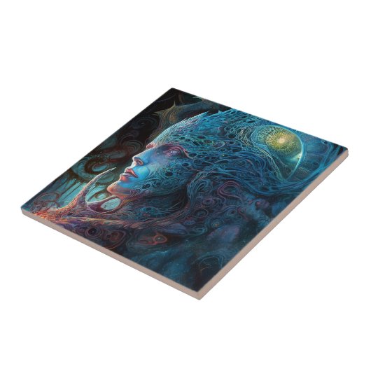 Alien Man Surreal Sci-Fi Art Tegeltje (Zijkant)