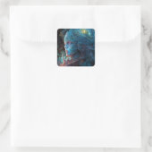 Alien Man Surreal Sci-Fi Art Vierkante Sticker (Tas)