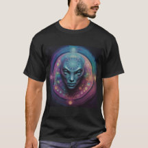 Alien Mandala ontwerp t-shirt