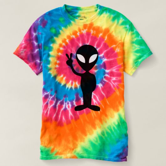 Alien Mannen Spiral Stropdas-Dye T-Shirt (Design voorkant)