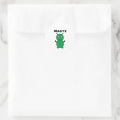 Alien Martian Schattige Groene Cartoon Personalise Ronde Sticker (Tas)