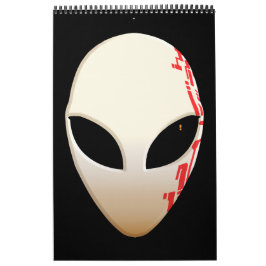 Alien masker met futuristische markeringen kalender