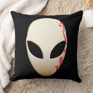 Alien Masker met Futuristische Markeringen Kussen