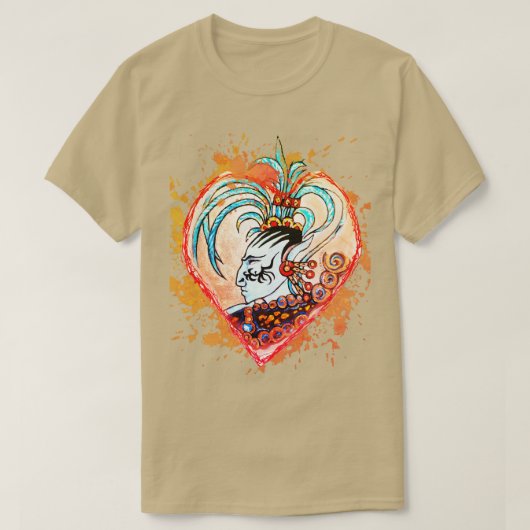 Alien Maya Elf Weird Heart Horror T-shirt (Design voorkant)