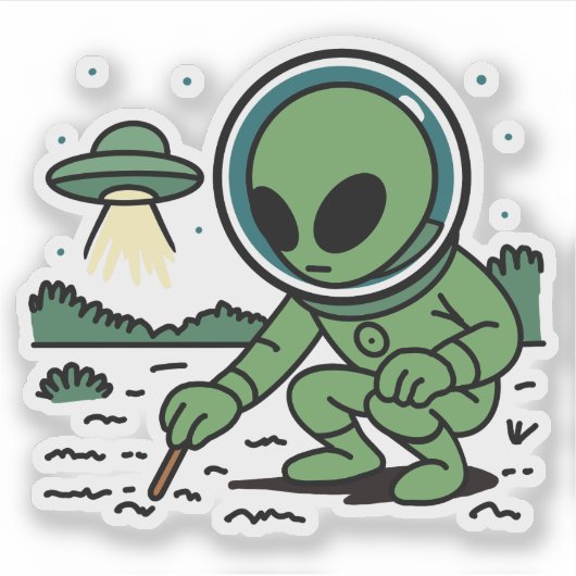 Alien Melancholy Sticker (Voorkant)