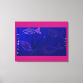 Alien Mermaid with Semi-Transparent Fish Canvas Afdruk