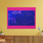 Alien Mermaid with Semi-Transparent Fish Canvas Afdruk (Insitu (Woonkamer))