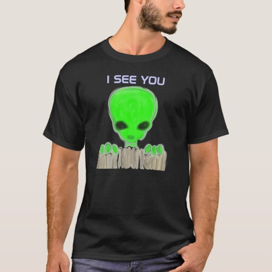 Alien met 3 ogen (voor en achter) t-shirt (Voorkant)