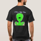 Alien met 3 ogen (voor en achter) t-shirt (Achterkant)