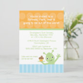 Alien met cupcake boy's verjaardagsfeest uitnodigi kaart (Staand voorkant)