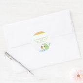 Alien met cupcake boy's verjaardagsfeestje sticker (Envelop)