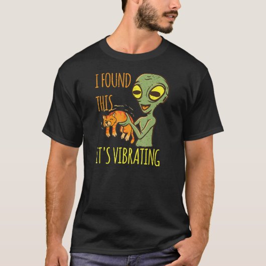 Alien met kat-trilling Spon dat ik deze vibrati vo T-shirt (Voorkant)