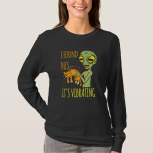 Alien met kat-trilling Spon dat ik deze vibrati vo T-shirt