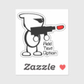 Alien met laserblaster sticker (Vel)