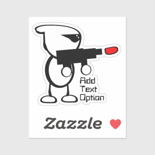 Alien met laserblaster sticker (Vel)