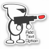 Alien met laserblaster sticker (Voorkant)