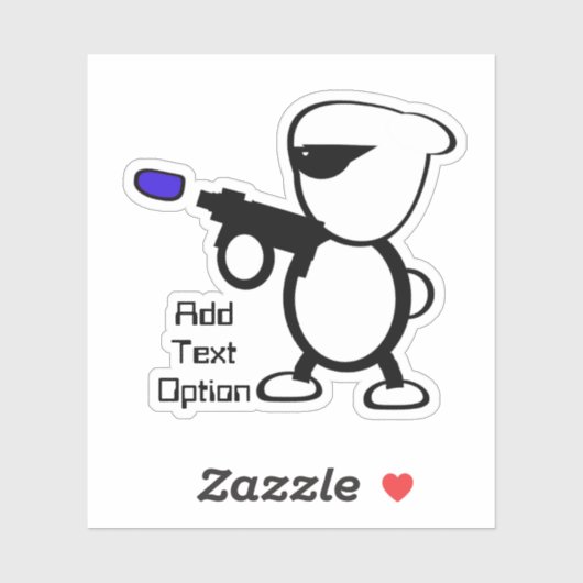 Alien met laserblaster sticker (Vel)