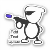 Alien met laserblaster sticker (Voorkant)