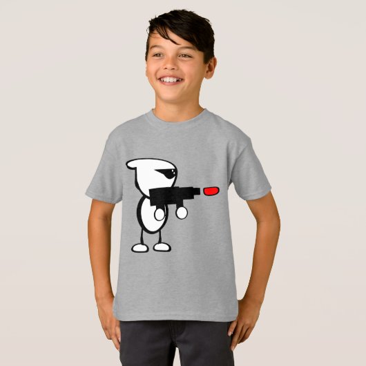 Alien met laserblaster t-shirt (Voorkant volledig)