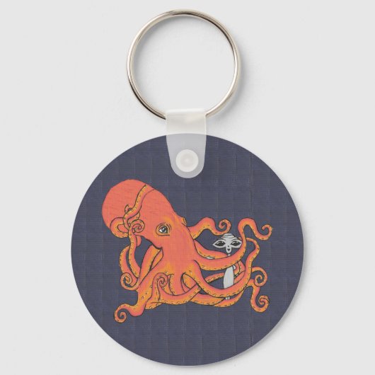 Alien met Octopus Friend Sleutelhanger (Voorkant)