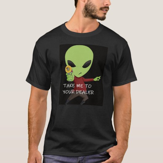 Alien met ray pistool t-shirt (Voorkant)