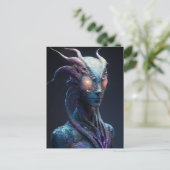 Alien met stralende ogen briefkaart (Staand voorkant)