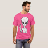 Alien met Vredesteken Shirt (Voorkant volledig)