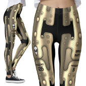 Alien Metallic Android Space Suit Golden Robot Leggings