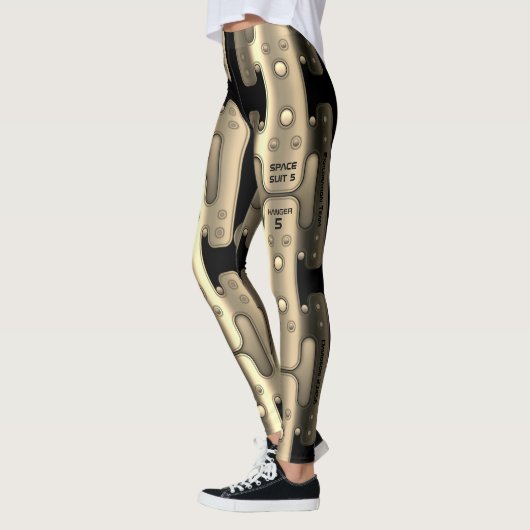 Alien Metallic Android Space Suit Golden Robot Leggings (Links)