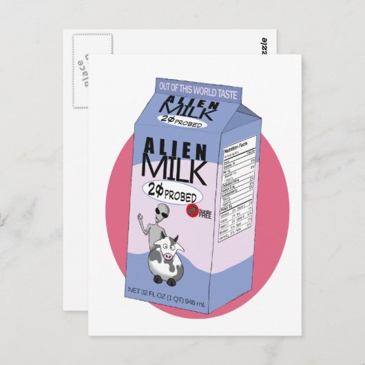 Alien Milk Briefkaart (Voorkant / Achterkant)