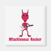 Alien Mischievous Rocker Square Magnet (Voorkant)
