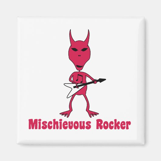 Alien Mischievous Rocker Square Magnet (Voorkant)
