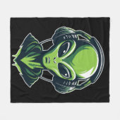 Alien mit Kopfhörern – Minimalistisches Techno & R Fleece Deken (Voorkant (Horizontaal))