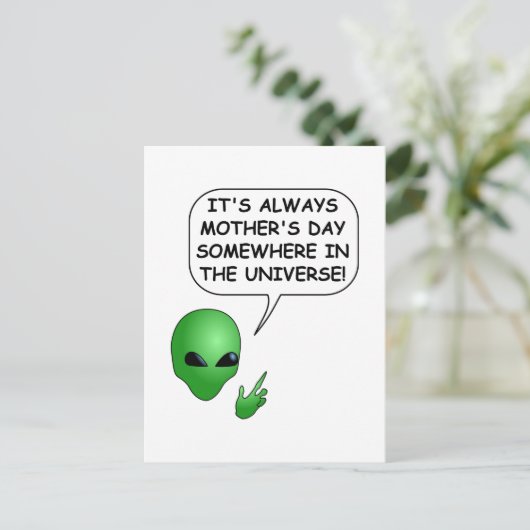 Alien Moederdag Briefkaart (Staand voorkant)